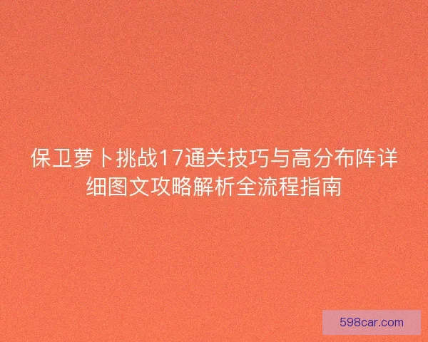保卫萝卜挑战17通关技巧与高分布阵详细图文攻略解析全流程指南