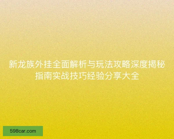 新龙族外挂全面解析与玩法攻略深度揭秘指南实战技巧经验分享大全
